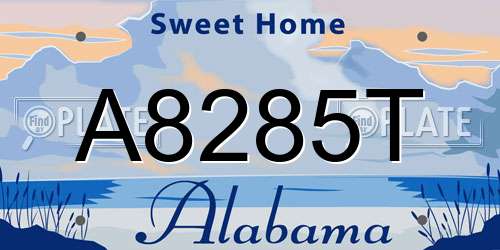 A8285T Alabama License Plate