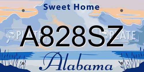 A828SZ Alabama License Plate