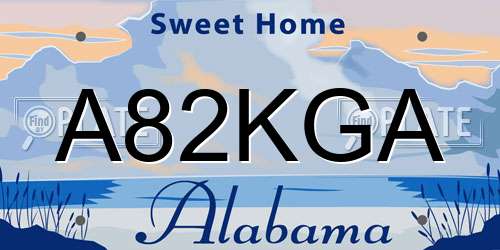 A82KGA Alabama License Plate
