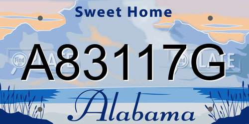 A83117G Alabama License Plate