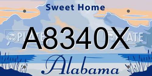 A8340X Alabama License Plate