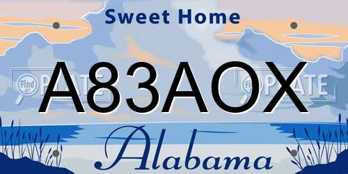 A83AOX Alabama License Plate