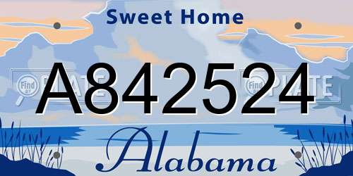 A842524 Alabama License Plate