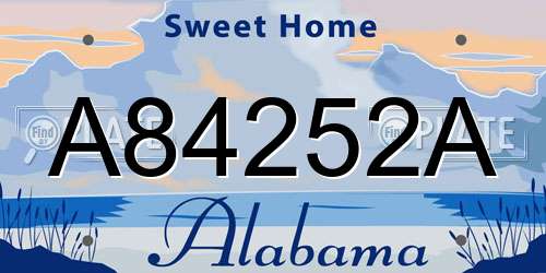 A84252A Alabama License Plate