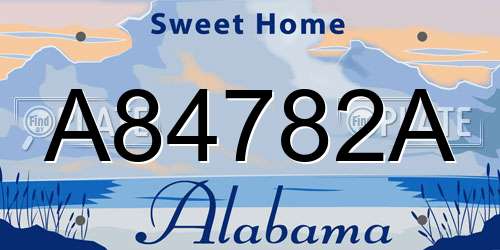 A84782A Alabama License Plate