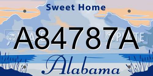 A84787A Alabama License Plate