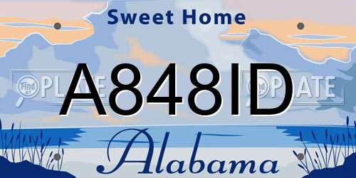 A848ID Alabama License Plate
