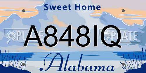 A848IQ Alabama License Plate