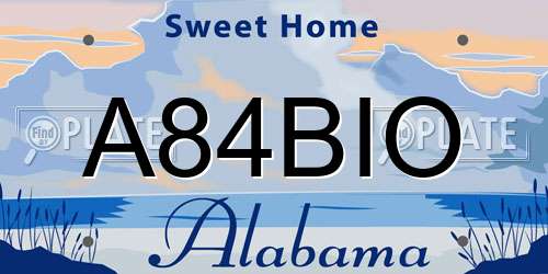 A84BIO Alabama License Plate
