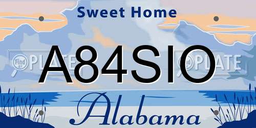 A84SIO Alabama License Plate
