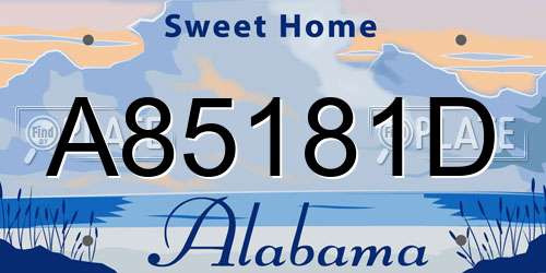 A85181D Alabama License Plate