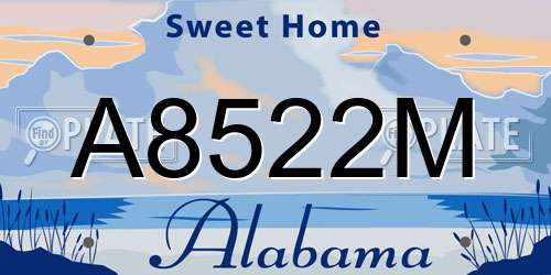 A8522M Alabama License Plate