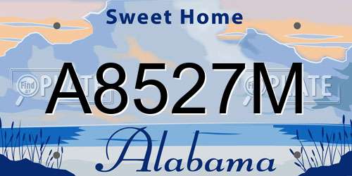 A8527M Alabama License Plate