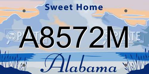 A8572M Alabama License Plate
