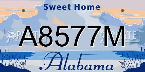 A8577M Alabama License Plate