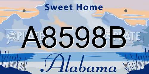 A8598B Alabama License Plate