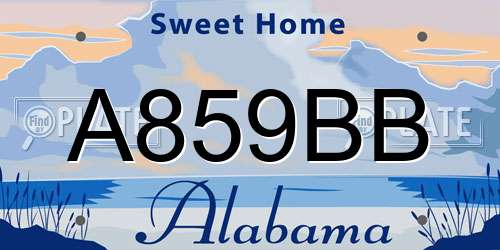 A859BB Alabama License Plate