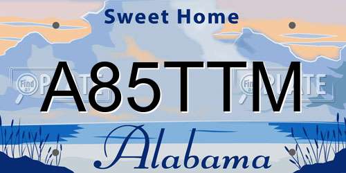 A85TTM Alabama License Plate