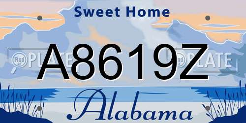 A8619Z Alabama License Plate