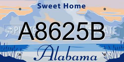A8625B Alabama License Plate