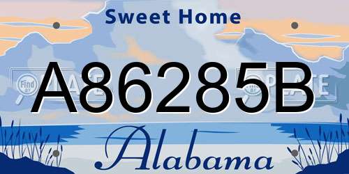 A86285B Alabama License Plate