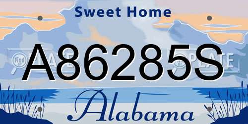 A86285S Alabama License Plate