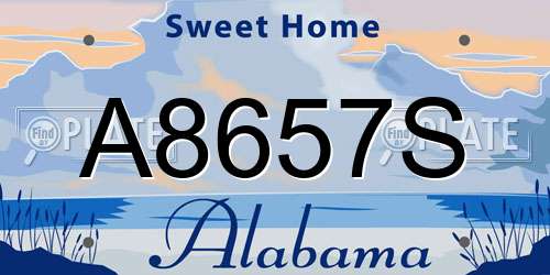 A8657S Alabama License Plate
