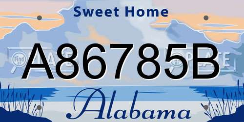A86785B Alabama License Plate