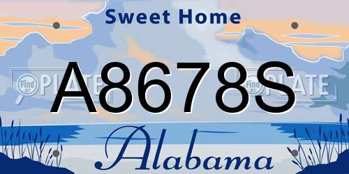 A8678S Alabama License Plate