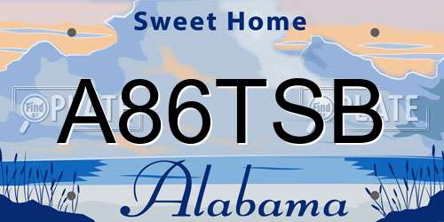 A86TSB Alabama License Plate