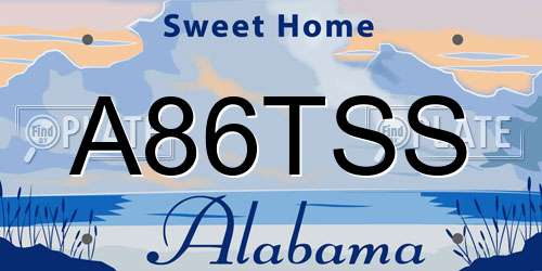 A86TSS Alabama License Plate