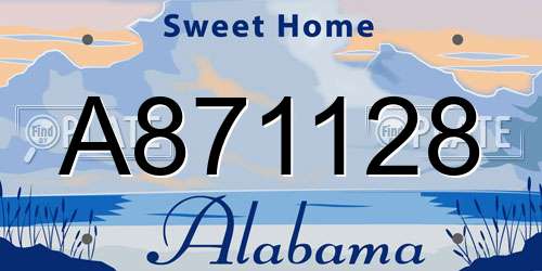 A871128 Alabama License Plate