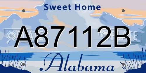 A87112B Alabama License Plate