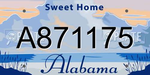 A871175 Alabama License Plate