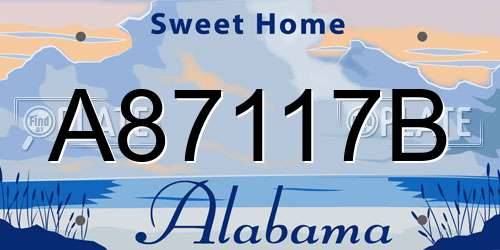 A87117B Alabama License Plate
