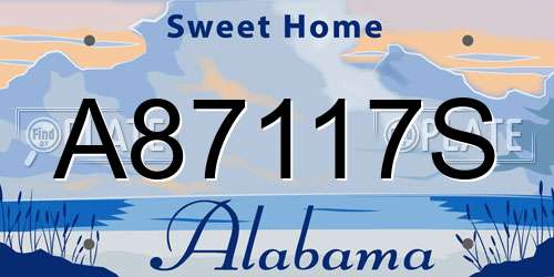 A87117S Alabama License Plate