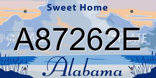 A87262E Alabama License Plate
