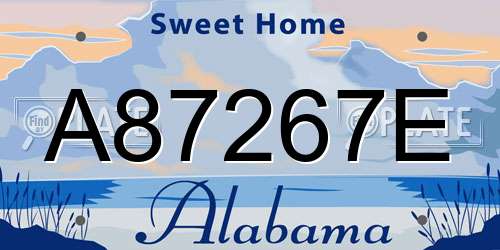 A87267E Alabama License Plate