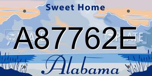 A87762E Alabama License Plate