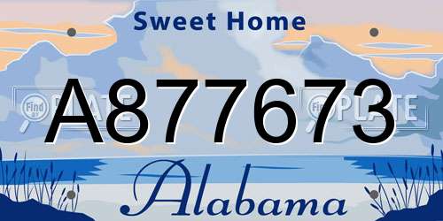 A877673 Alabama License Plate