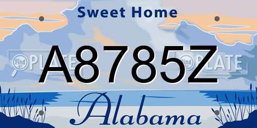 A8785Z Alabama License Plate