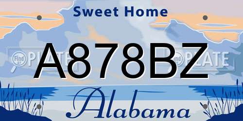 A878BZ Alabama License Plate