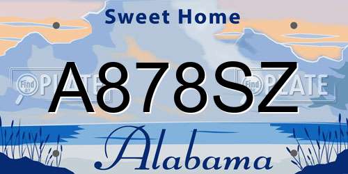A878SZ Alabama License Plate