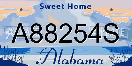 A88254S Alabama License Plate