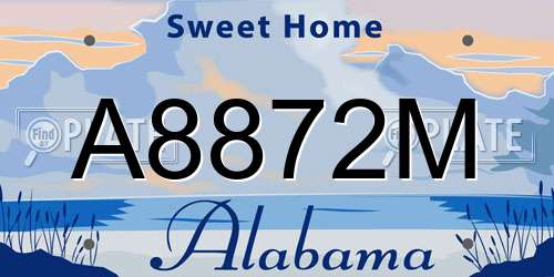 A8872M Alabama License Plate