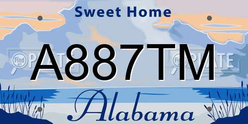 A887TM Alabama License Plate