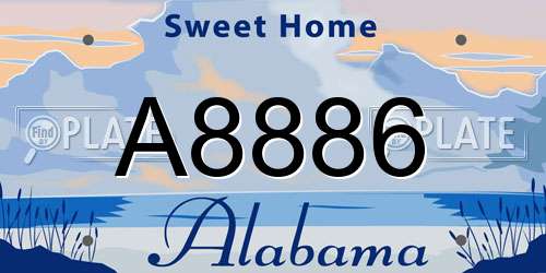 A8886 Alabama License Plate