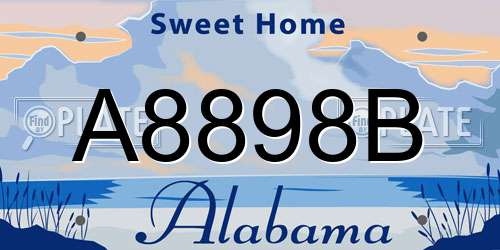 A8898B Alabama License Plate