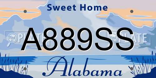 A889SS Alabama License Plate