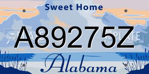 A89275Z Alabama License Plate